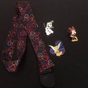 Disney Lanyard with Three pins